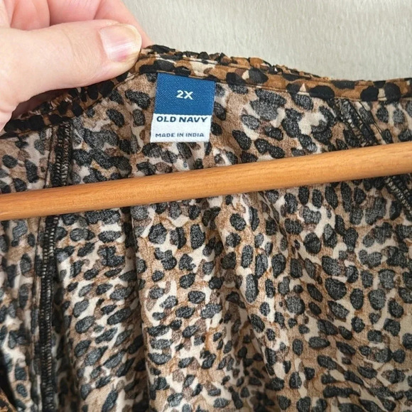 Old navy leopard print plus size waist-Defined Ruffle-Trim Mini Dress size 2X - Picture 8 of 9